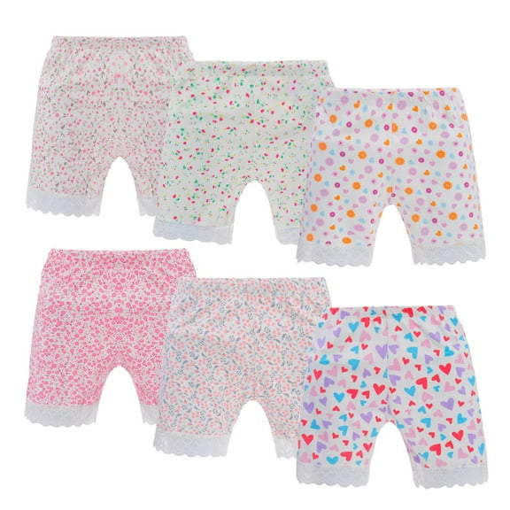 Hbhpov Girl’s Solid Color Biking Shorts Boyshort Panties for Toddlers 6 Pack, Size 2-14