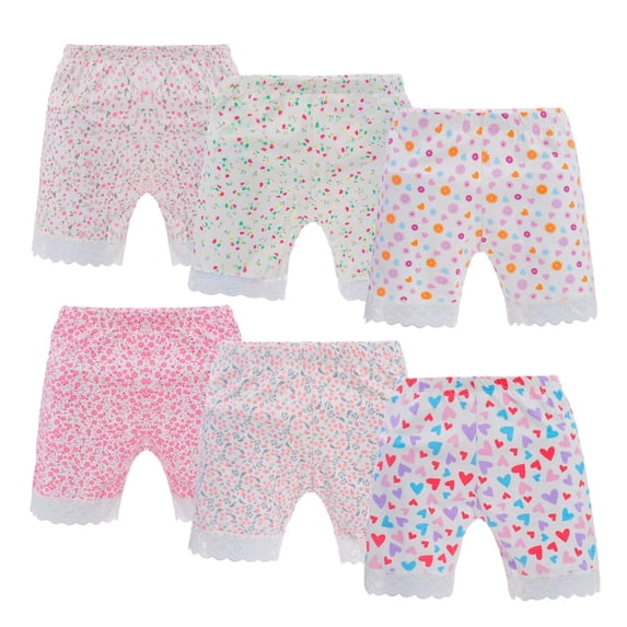 Hbhpov Girl’s Solid Color Biking Shorts Boyshort Panties for Toddlers 6 Pack, Size 2-14
