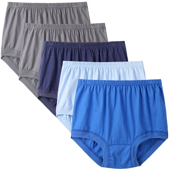 Hbhpov High Waist Ladies Cotton Briefs Underwear of 5-Pack, Sizes S-3XL