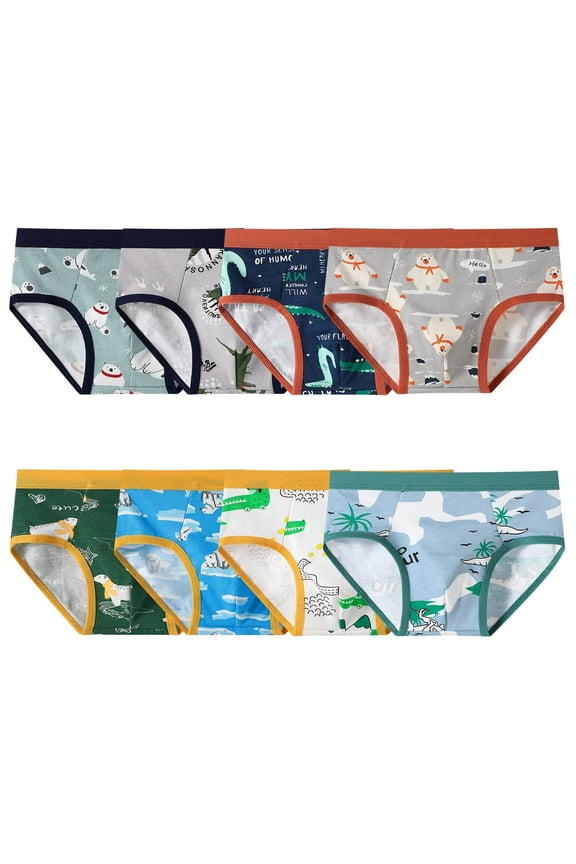 Toddler Boys Underwear, Cotton Briefs, 8 Pack, Sizes 3T-10T