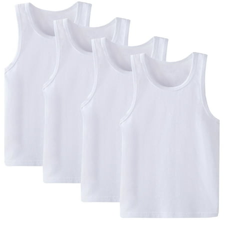 Hbhpov Toddler Girls' Undershirts,Cotton Layering Tank Tops,4 Pack,Sizes 2-8