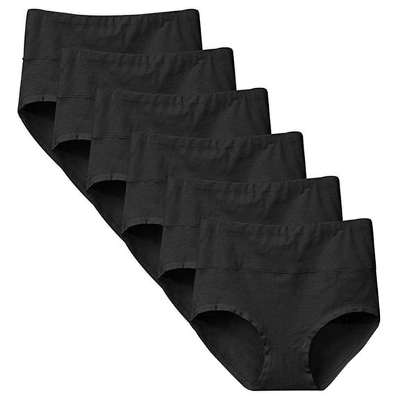 Hbhpov Women High Waist Briefs Strechy Cotton Underwear, 6 Pack, Size S-3XL