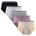 thumbnail image 1 of Hbhpov Women's Menstrual Panties Cotton Leakproof Underwear Protective Breathable Briefs 5 Pack, 1 of 7