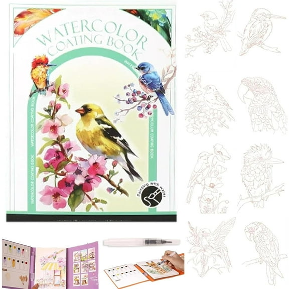 Hbtdoern Creative Stress Relief Kit, 2026 New Paint Art Watercolor Books Painting Kit, Watercolor Painting Book for Adults, for Beginners, Art Therapy Travel Set