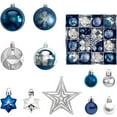 thumbnail image 1 of Hbtdoern Gift Set Navy Blue & Gold Christmas Ornaments, 16ct Shatterproof Baubles with Glitter & Matte Finishes, Ready for Holiday Decorating, 1 of 7