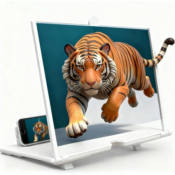 Hbtdoern Portable Foldable Phone Screen Magnifier, 3D HD Mobile Screen Enlarger for Travel, Camping & Outdoor Use, Lightweight Phone Stand Amplifier