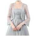 thumbnail image 1 of HJYCHN Fall Elegant Women's Cardigan Lace Cardigan with Flared Sleeves for Daily and Casual Warm Wear Grey Average, 1 of 5