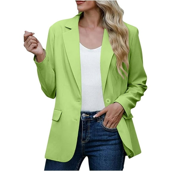 HJYCHN Fall Elegant Women's Cardigan with Lapel Collar Design for Casual Outdoor and Comfortable Wear Light Green M