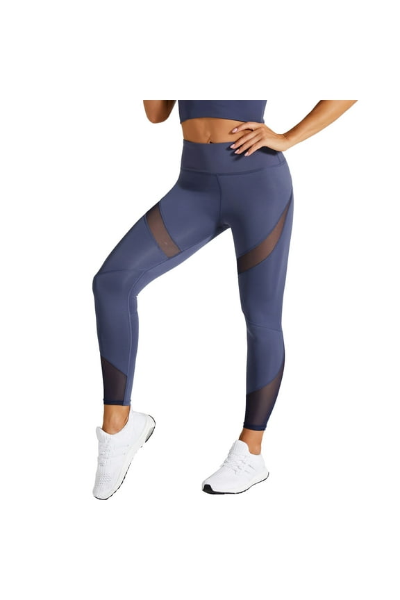 High Waist Push Up Fitness Leggings for Women Workout Yoga Pants with V Shaped Booty Lifting Design Dark Blue XXL