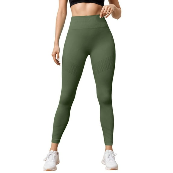 HJYCHN Women's 3D Sculpting High Waist Leggings Maximized Comfort Cellulite Opaque Sport Pants for Yoga Fitness and Daily Wear Army Green M