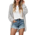 thumbnail image 1 of Hcyirli Women's Elegant Knit Fall Cardigan Sweater Coat Casual Lace Outerwear for Fall Winter Daily Wear Grey XXXL, 1 of 5