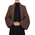 thumbnail image 1 of HJYCHN Women's Elegant Knitted Cardigan Winter Warm Checkered Shawl Collar Casual Sweater for Daily Outfits Coffee Average, 1 of 3