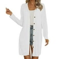 thumbnail image 1 of HJYCHN Women's Elegant Loungewear Style Cardigan Long Sleeve Knitted Jacket Mid Length Solid Ice Silk Cardigan for Comfortable Daily Wear White XXL, 1 of 7