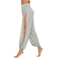 thumbnail image 1 of HJYCHN Women's High Split Yoga Running Exercise Pants for Stretch Comfort and Solid Color Leisure Wear Grey XXL, 1 of 8