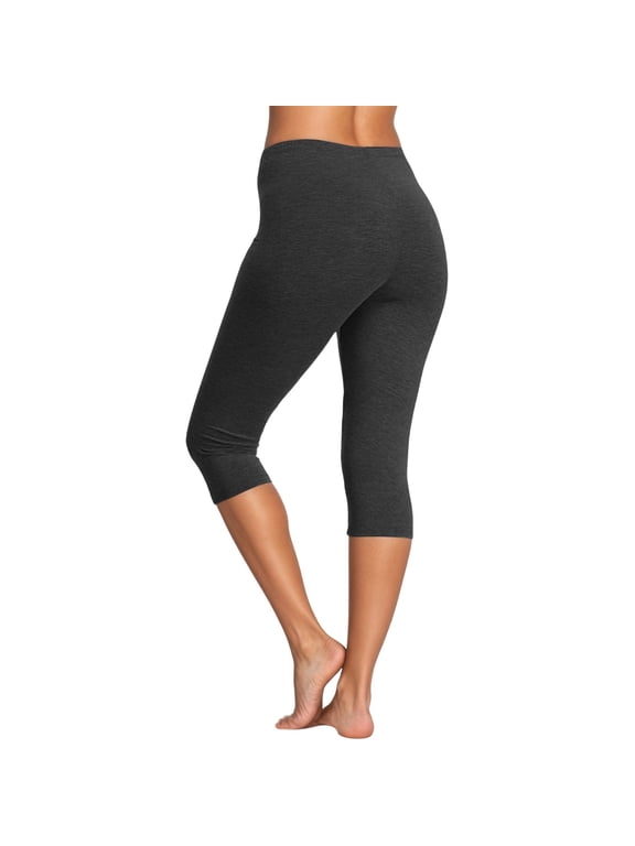 Women's High Waisted 7/8 Length Workout Leggings for Fitness Running Gym Daily Wear Stretchy Soft Comfortable Pants Black XXL