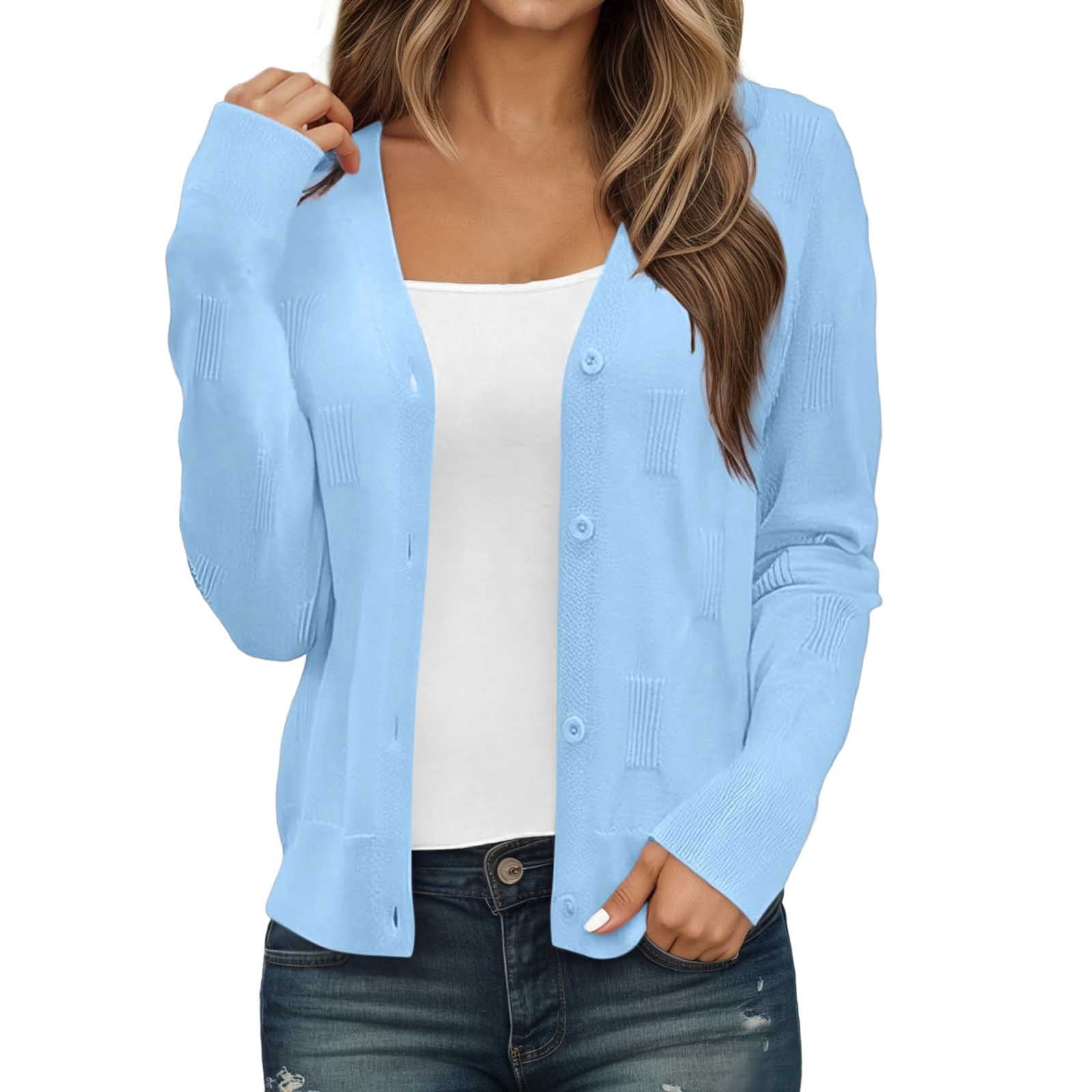 Hcyirli Women's Lightweight Cardigan Short Knit Soft Casual