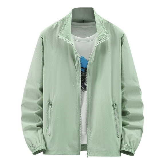 HJYCHN Women's Lightweight Loose Fit Cardigan Solid Color Outdoor Sun Casual Jacket Full Zip Soft Comfortable Long Sleeve Everyday Wear Green M