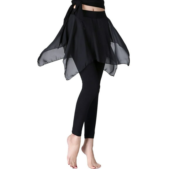 HJYCHN Women's Solid Color Latin Dance Skirts for Exercise Shape Ballet and Aerobics Nine Point Pants Black XL