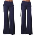 thumbnail image 1 of HJYCHN Women's Solid Color Wide Leg Athletic Pants with Stretch Fabric Mid Rise Comfort Fit for Yoga Dance and Casual Wear Blue L, 1 of 3