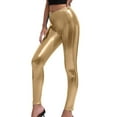 thumbnail image 1 of HJYCHN Women's Stretchy Leather Leggings High Waisted Pants with Comfortable Four Way Fabric for a Fit Gold M, 1 of 4