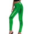 thumbnail image 1 of HJYCHN Women's Stretchy Leather Leggings High Waisted Pants with Comfortable Four Way Fabric for a Fit Green M, 1 of 4