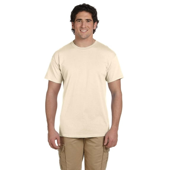 Fruit of the Loom - HD Cotton Short Sleeve T-Shirt - 3930R, Natural, 2X, Pack Of 6, Fruit of the Loom Mens T-Shirts