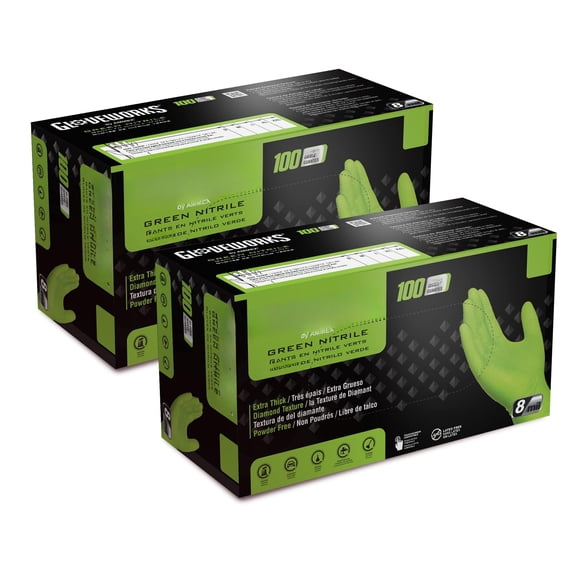 Hd Green Gloves 8 Mil Disposable Heavy Duty Raised Grip Mechanic Glove Bulk Purchasing Options