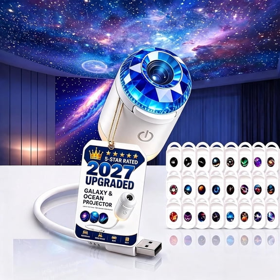 Hd Smart Dynamic 5D Holographic Night Light Projector,Plug And Play Hd Star Projector,Usb Star Projector Night Light Plug-Free Romantic Lamp For Bedroom Ceiling. (6 Projection Films)