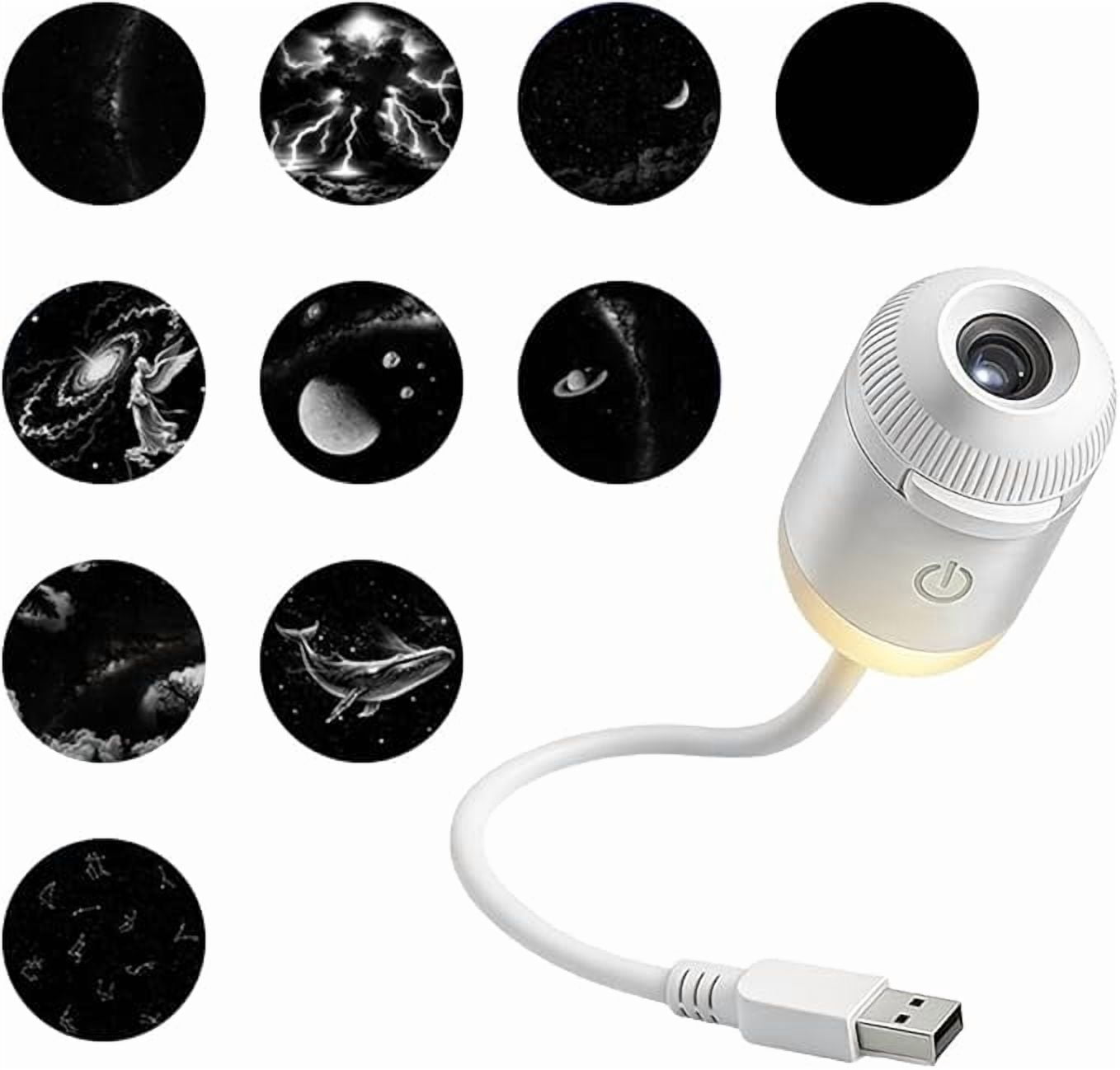 Hd Smart Dynamic 5D Holographic Night Light Projector, Plug-and-Play HD Star Projector, Proyector De Galaxias para Habitación (10 Projection Films)