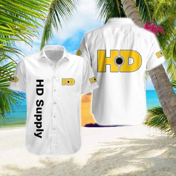Hd Supply Logo Brand Hawaiian Shirt White Color Gift Summer - Walmart.com