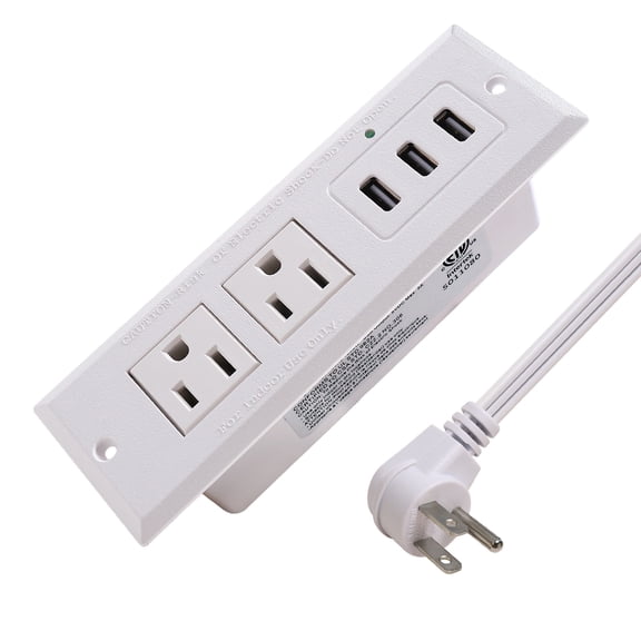 HdcTek 001, 12A 125V 1500W Black Recessed Electrical Outlet
