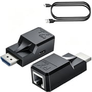 Hdmi Extender Over Single Ethernet Cat5/6 Cable,Support 196ft/60M HD audio and video 1080P@60H stable transmission,HDMI Male to Male RJ45 Network LAN Converter Repeater,for PC,PS3/4,Projector,Monitor