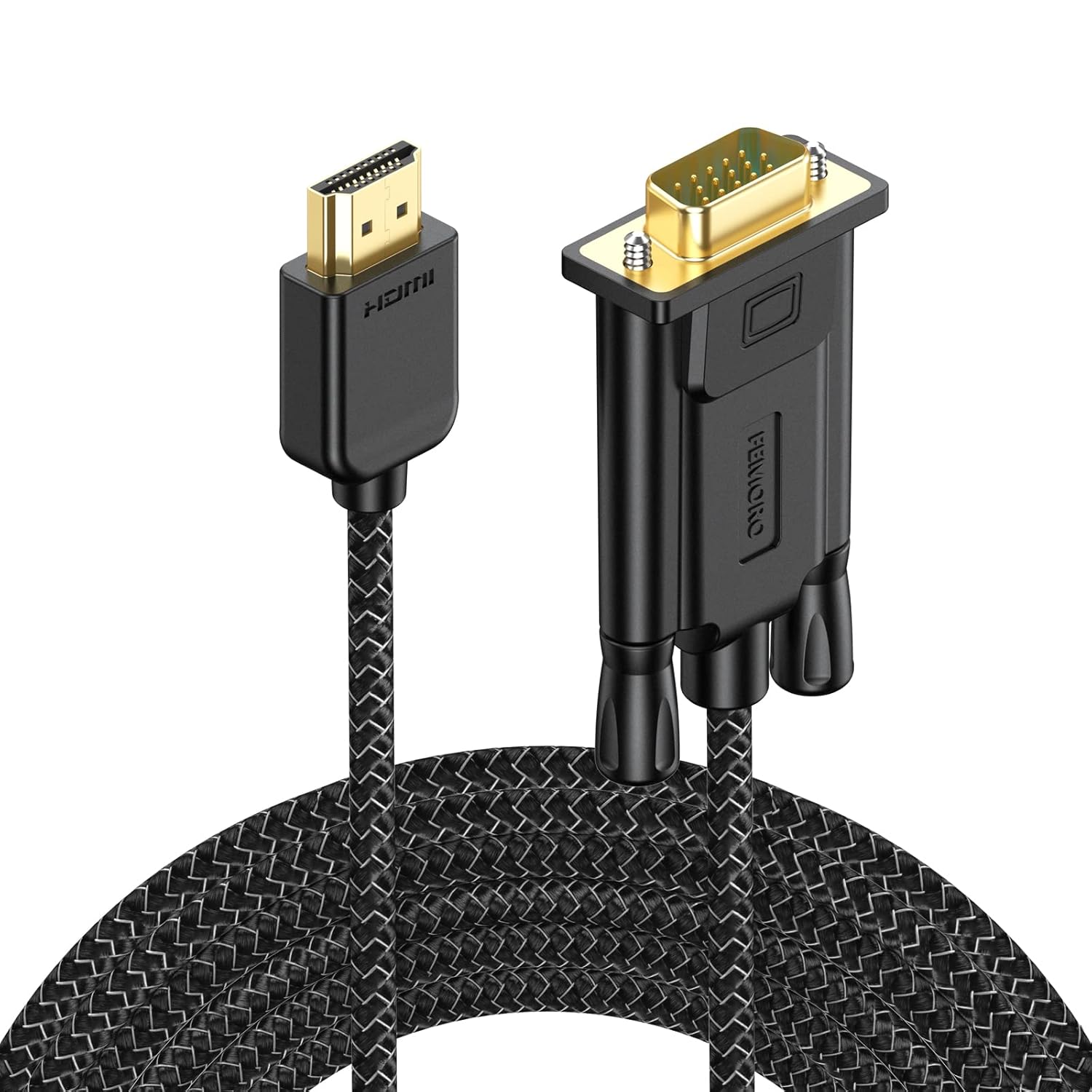 Hdmi To Vga Cable 10 Feet, HdmiToVga Male To Male Adapter Braided