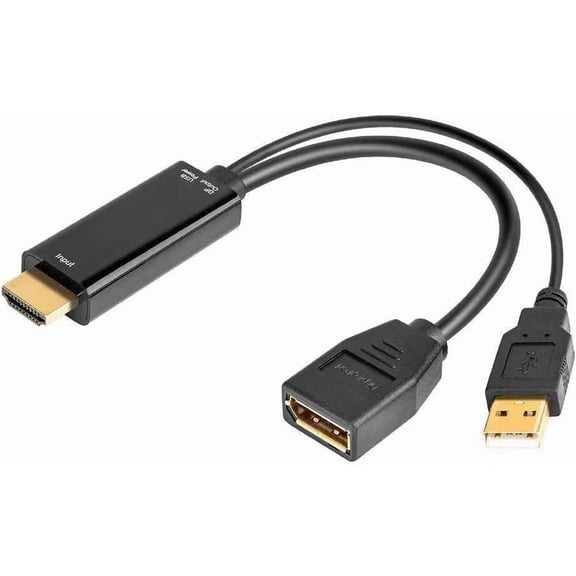 Hdmi to dp Cable Converter Adapter HDMI to DisplayPort with USB Power 4k for PC Laptop HDMI Male to DP Female Adapter