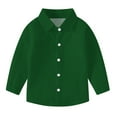 thumbnail image 1 of Hduncf 6Months-8Years Boys' Long Sleeve Button Down Toddler Dress Shirt Solid Oxford Uniform Shirts with Chest Pocket Green 4 Years, 1 of 1