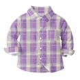 thumbnail image 1 of Hduncf Baby Boys Girls Plaid Flannel Shirts Long Sleeve Lapel Button Down Shirt Jacket Tops for Kids 6M - 8Y Purple#1 5 Years, 1 of 7