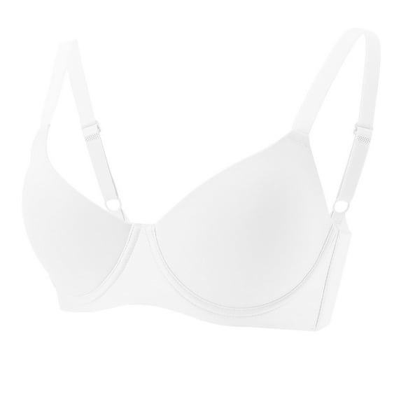 Hduncf Back Smoothing Bras for Women Full Coverage Bra Solid Color Seamless No Underwire Bras for Women Everyday Bra White S