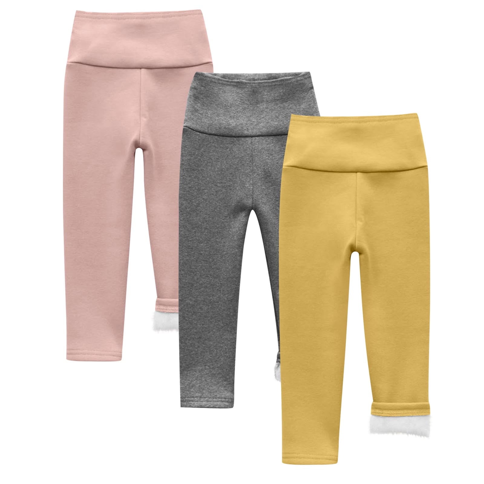 Toddler Solid Color Fleece Lined Thermal Pants