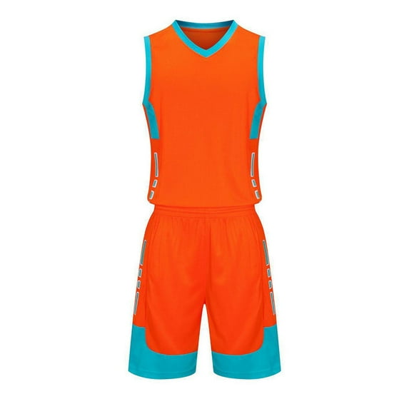 Hduncf Boys Girls Basketball Jersey Quick-Dry Breathable Toddler Kid Tank Top + Track Shorts Sets Boy Summer Clothes Orange#1 8 Years