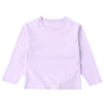 thumbnail image 1 of Hduncf Boys Girls Cotton T-Shirt Casual Solid Color Soft Long Sleeve Round Neck T Shirt Comfortable Lightweight Spring Fall Basic Tops Purple 11-12 Years, 1 of 3
