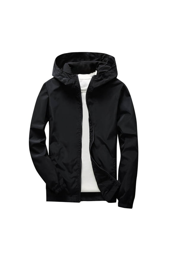Boys Girls Softshell Jacket Casual Zipper Long Sleeve Hooded Jackets Kids Loose Outdoor Waterproof Windproof Jacket Black 11-12Years