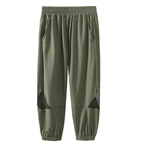Hduncf Boys Joggers Pants Quick Dry Mesh Splicing Baggy Breathable Kids Athletic Running Pants Green 14 Years