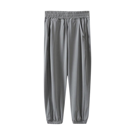 Hduncf Boys Lightweight Jogger Pants Youth Kids Loose Quick Dry Breathable Outdoor Hiking Athletic Pants with Pockets Gray 14 Years