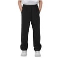thumbnail image 1 of Hduncf Boys Open Bottom Sweatpants with Pockets Relaxed Fit Casual Drawstring Elastic Waist Straight Leg Athletic Pants Black 7 Years, 1 of 6