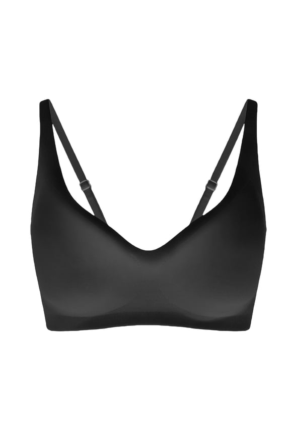 Bra for Women with Support Comfortable Bras No Underwire Seamless Everyday Bras Push Up Adjustable Bralettes Black S