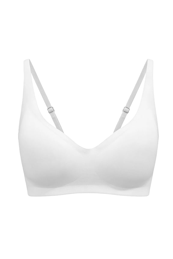 Bra for Women with Support Comfortable Bras No Underwire Seamless Everyday Bras Push Up Adjustable Bralettes White S
