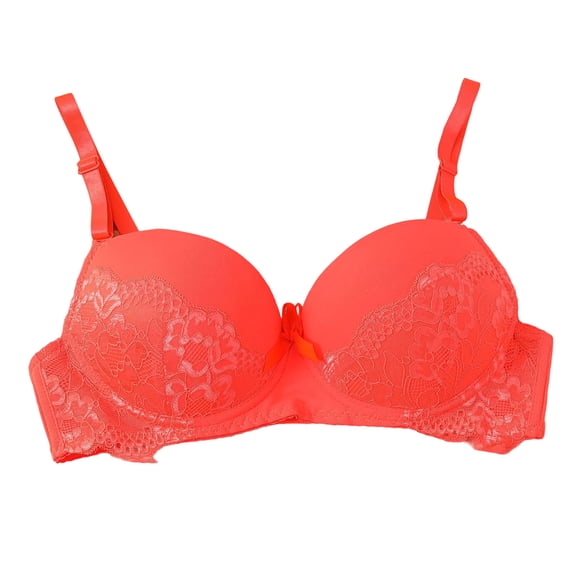 Hduncf Bra for Womens Comfort Breathable Lace Bras Underwear Lifting Wireless Support Bralettes Push Up Bras Orange XL