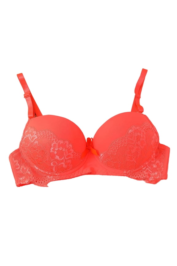 Bra for Womens Comfort Breathable Lace Bras Underwear Lifting Wireless Support Bralettes Push Up Bras Orange XXL