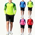 thumbnail image 1 of Hduncf Children's Multicolor Football Goalkeeper Uniform Long Sleeves Short Pants Training Uniform Two-Piece Set for Kids Red 7-8 Years, 1 of 6