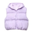thumbnail image 1 of Hduncf Children's Winter Warm Padded Crop Waistcoat Casual Outwear Coat Lightweight Sleeveless Puffer Vest for Kids Purple 2-3 Years, 1 of 5